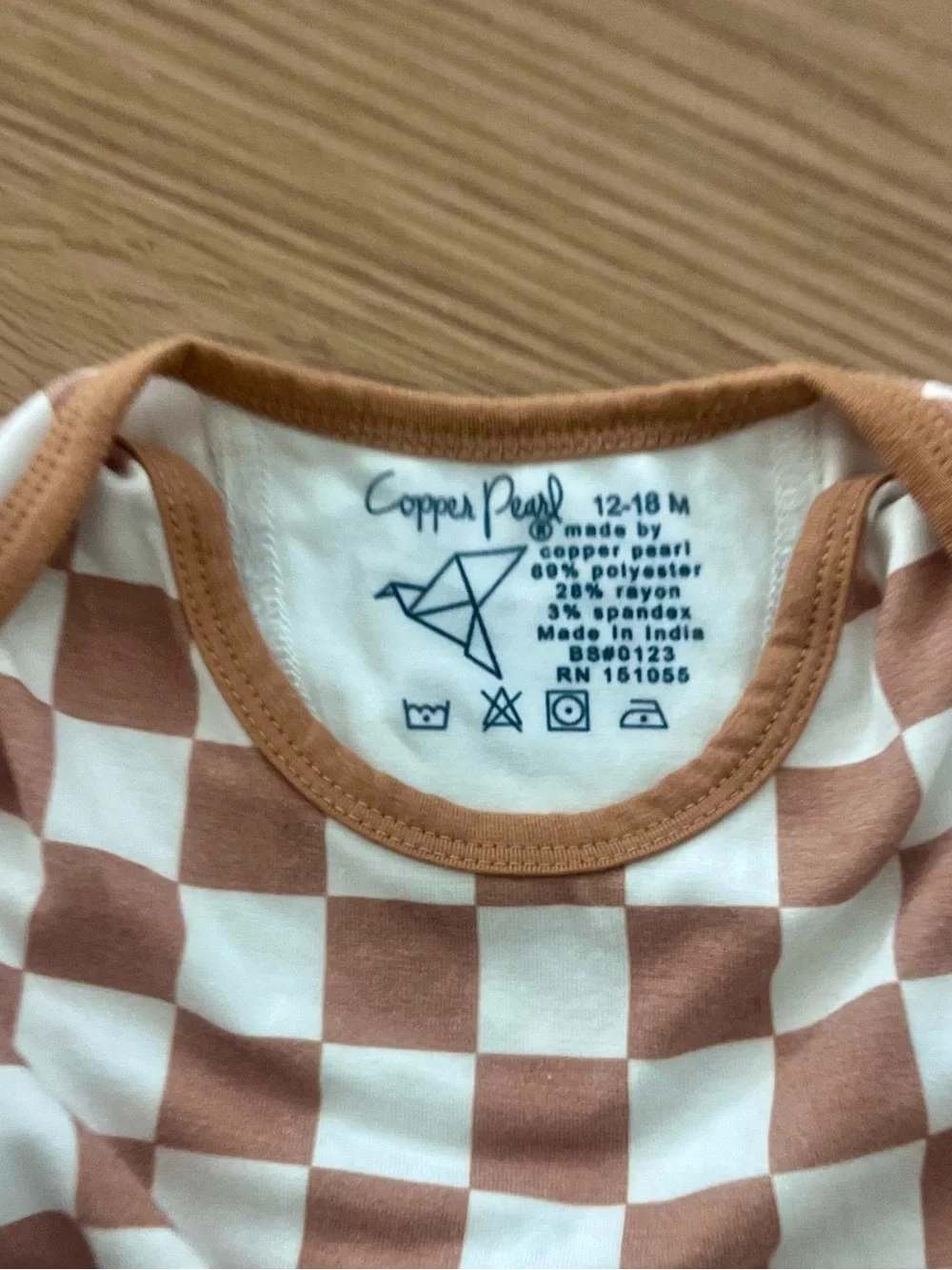 Lot of THREE Copper Pearl Long-Sleeve Baby One-Pieces, size 12-18 months